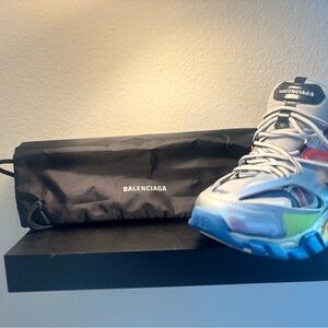 Balenciaga White and Blue Sneakers